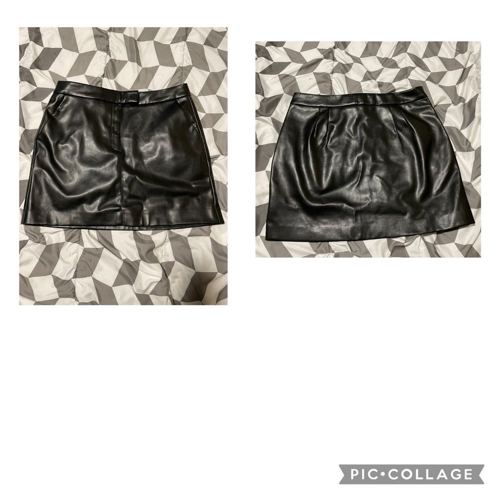 Elegant Black Leather Skirt